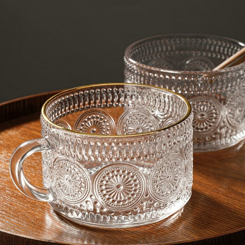 Embossed Glass Mug