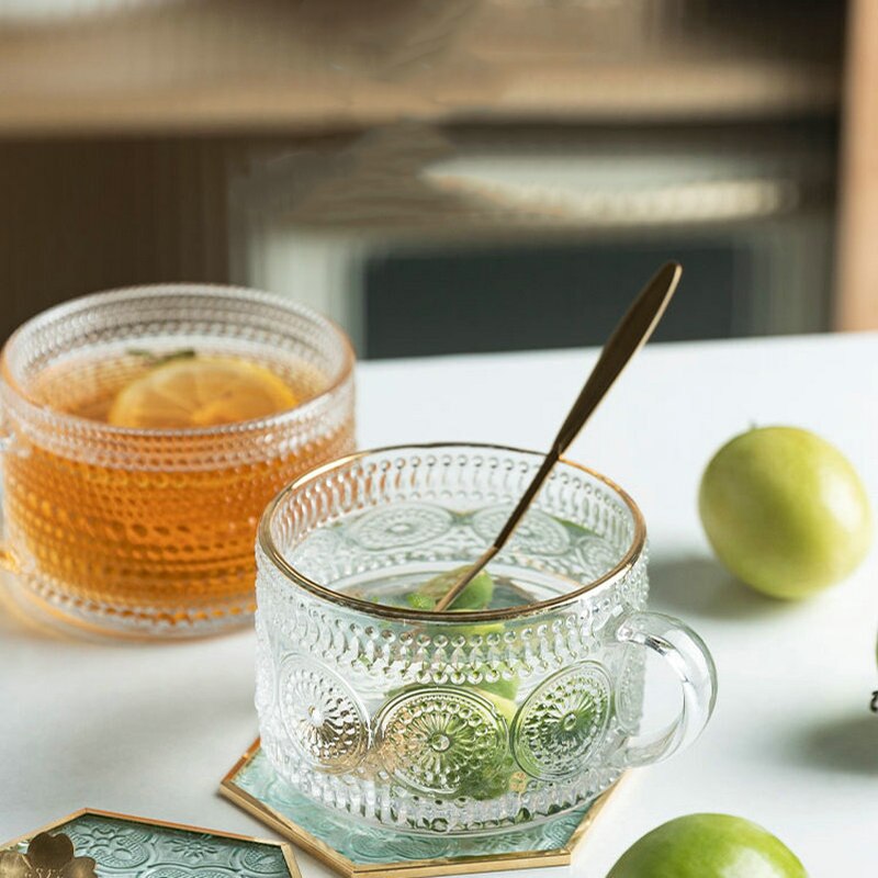 Embossed Glass Mug