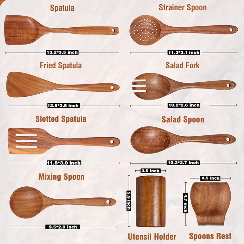 Wooden Utensils Set