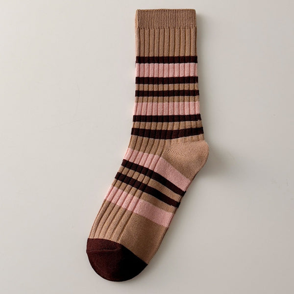 Striped School Girl Women Socks