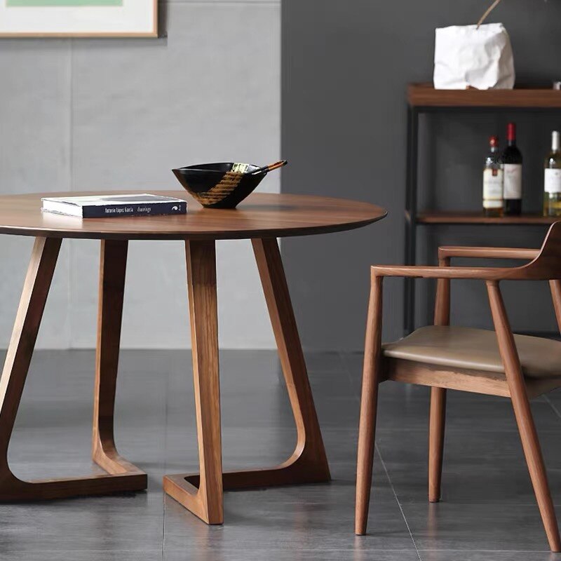 Modern Round Dining Table - Solid Wood