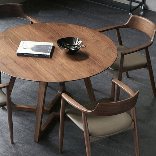 Modern Round Dining Table - Solid Wood