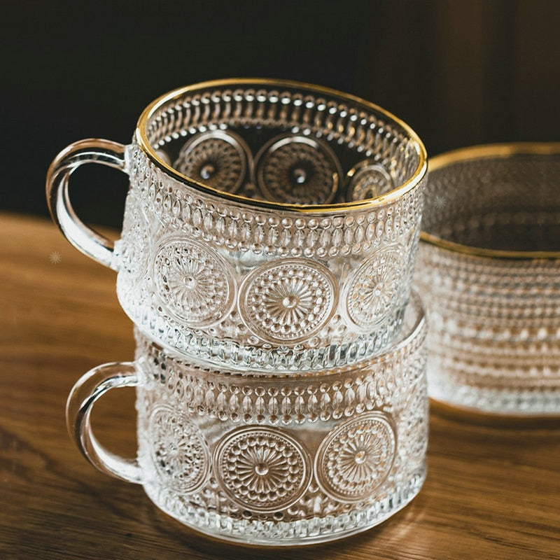 Embossed Glass Mug